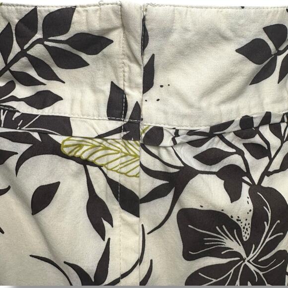 H & M Skirt Size 10 Tropical Floral A-Line Cotton Back Zip Lined Hibiscus Y2K - Picture 4 of 7